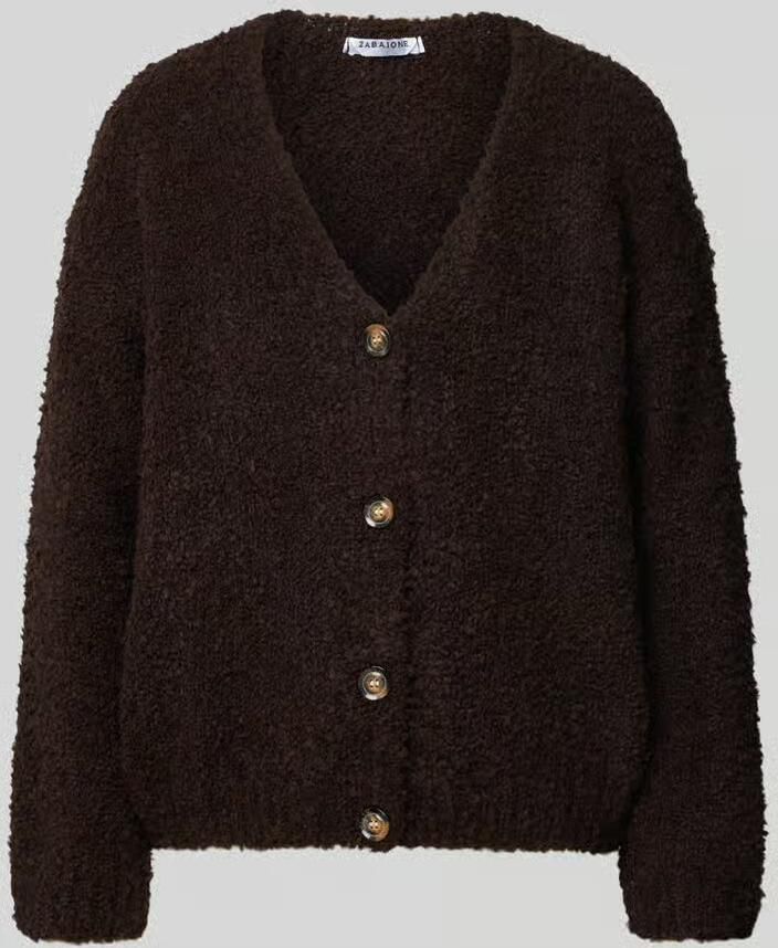 ZABAIONE relaxed fit gebreid jack van mix van wol en viscose model 'Sofia'