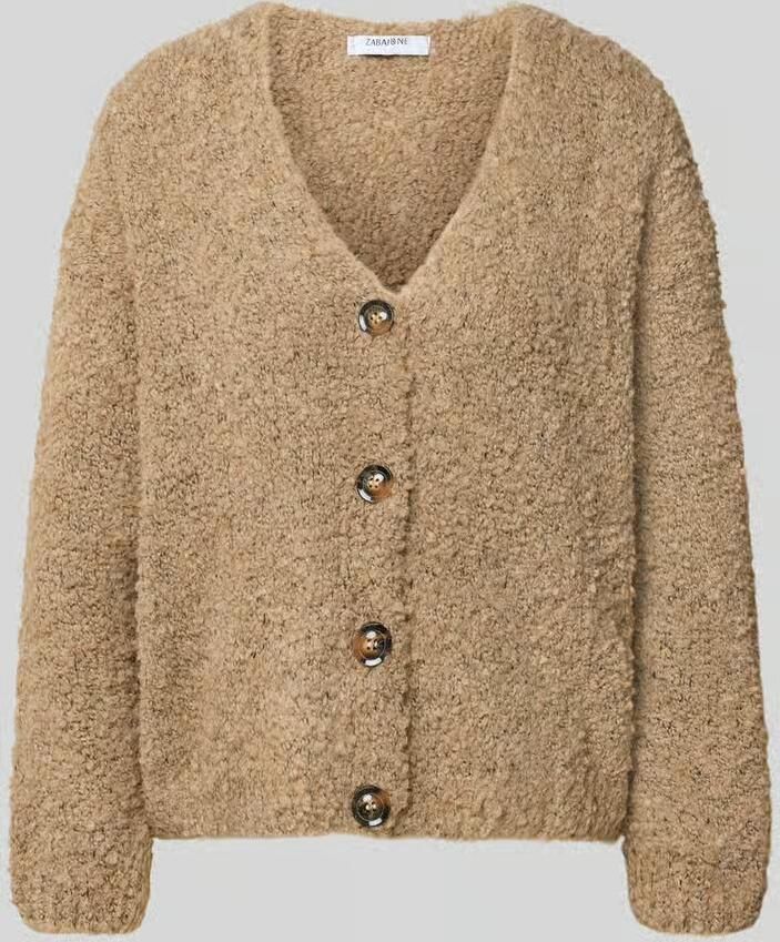 ZABAIONE relaxed fit gebreid jack van mix van wol en viscose model 'Sofia'
