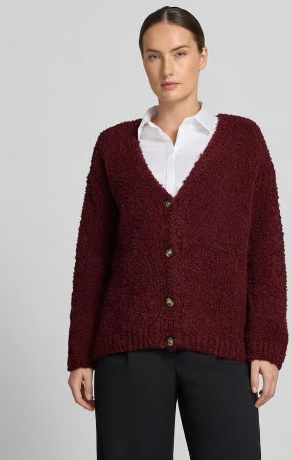 ZABAIONE relaxed fit gebreid jack van mix van wol en viscose model 'Sofia' - Foto 2