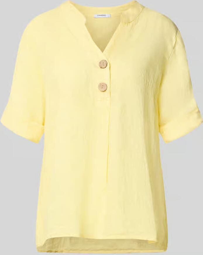 ZABAIONE relaxed fit linnen blouse met v-hals model 'Is44sii'