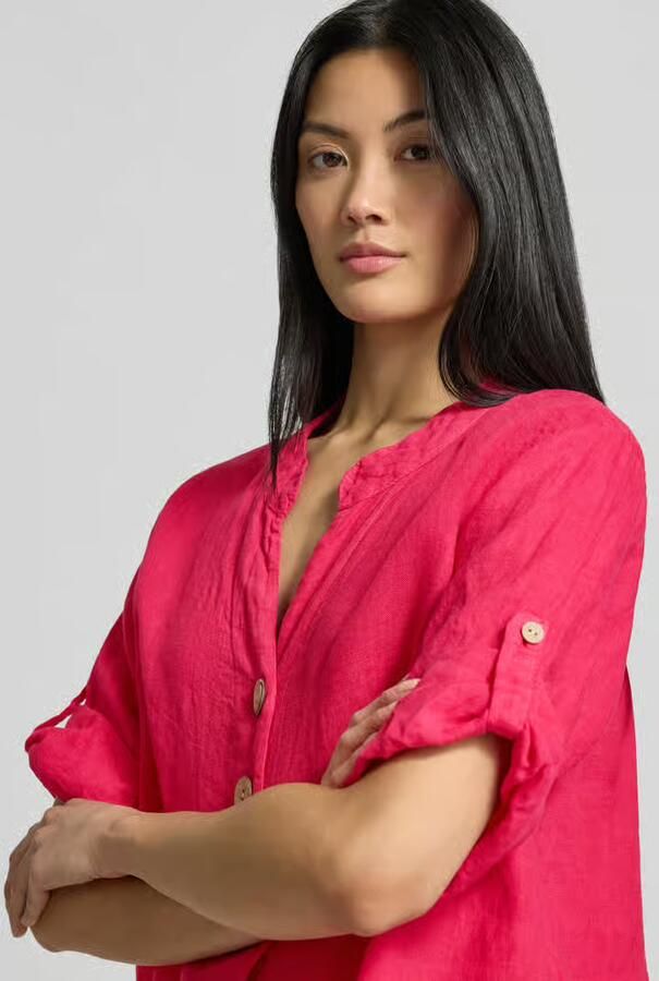 ZABAIONE relaxed fit linnen blouse met v-hals model 'Is44sii' - Foto 3