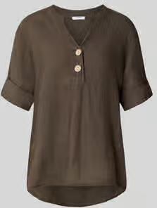ZABAIONE relaxed fit linnen blouse met v-hals model 'Is44sii'