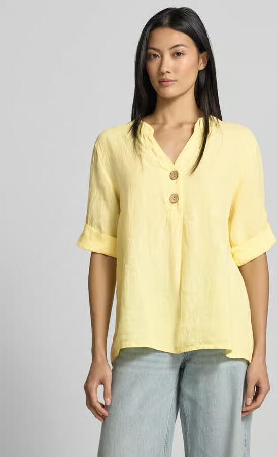 ZABAIONE relaxed fit linnen blouse met v-hals model 'Is44sii' - Foto 3