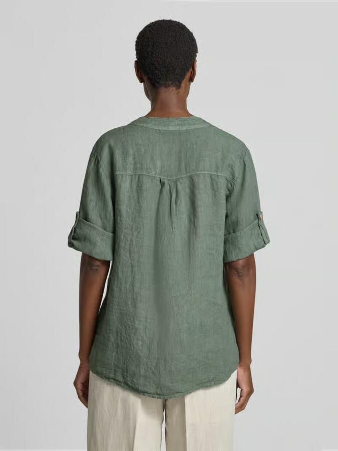 ZABAIONE relaxed fit linnen blouse met v-hals model 'Is44sii' - Foto 2