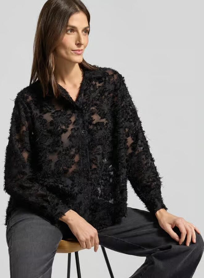 ZABAIONE Semi-transparante Blouse met Overhemdkraag Model 'Ol44isii'