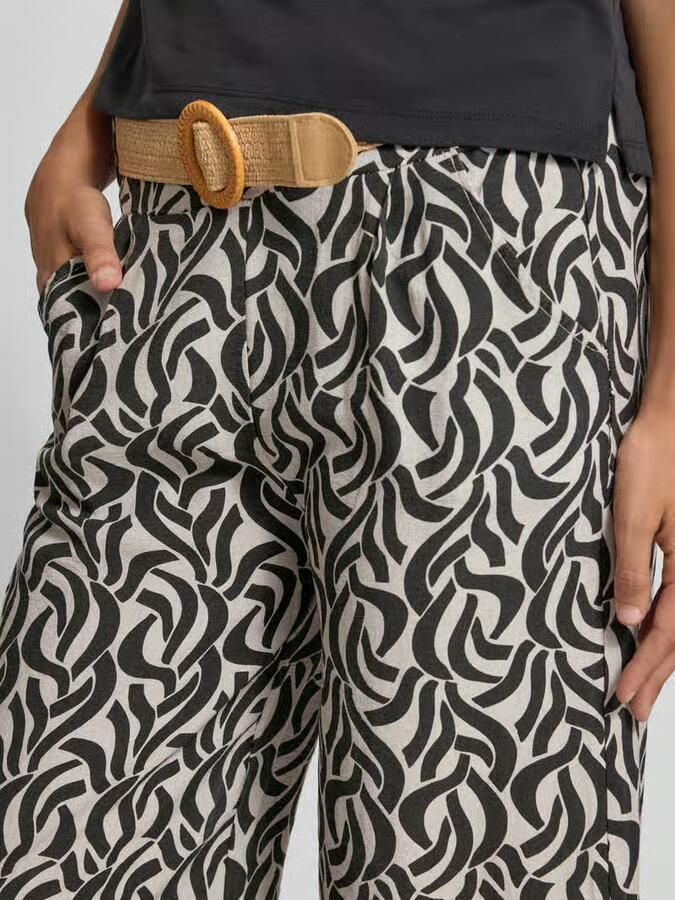 ZABAIONE Stoffen broek van viscosemix met riem model 'Mi44laa'