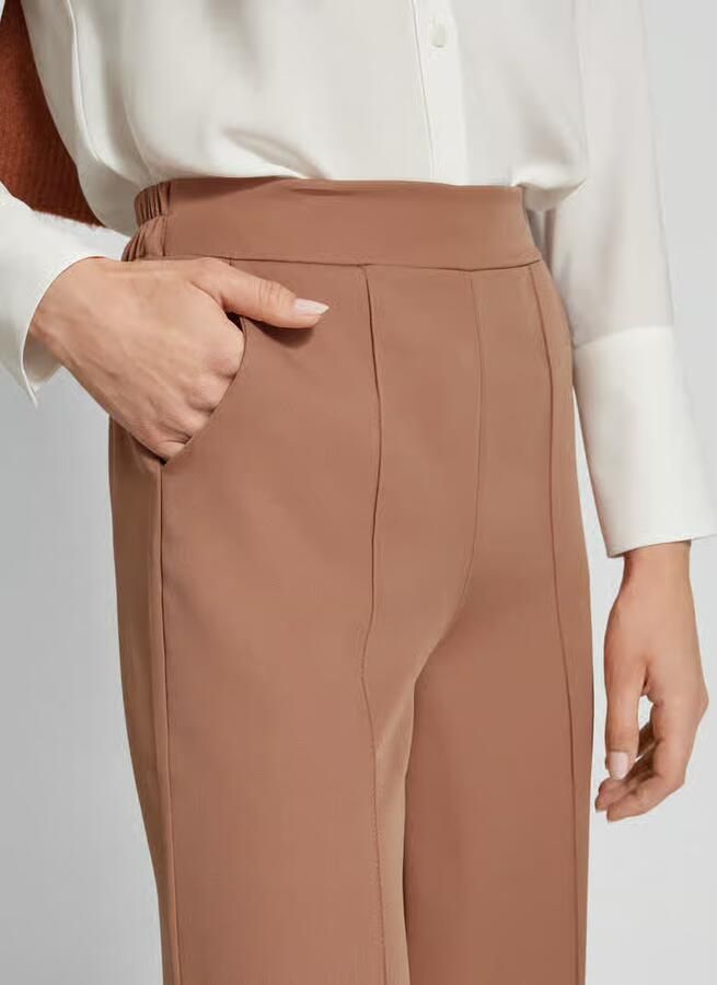 ZABAIONE Wide leg stoffen broek met vaste persplooien - Foto 2