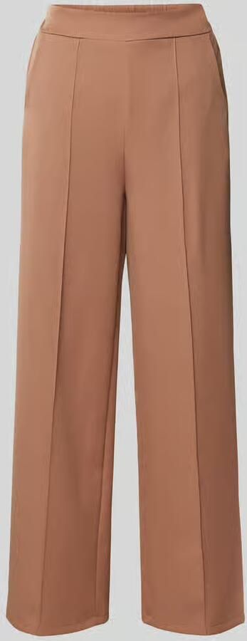 ZABAIONE Wide leg stoffen broek met vaste persplooien