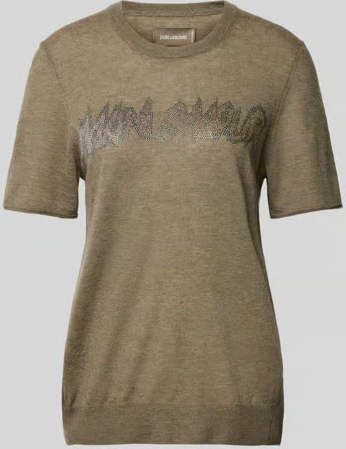 Zadig & Voltaire Gebreid kasjmier shirt met strass-steentjes model 'IDA' - Foto 2
