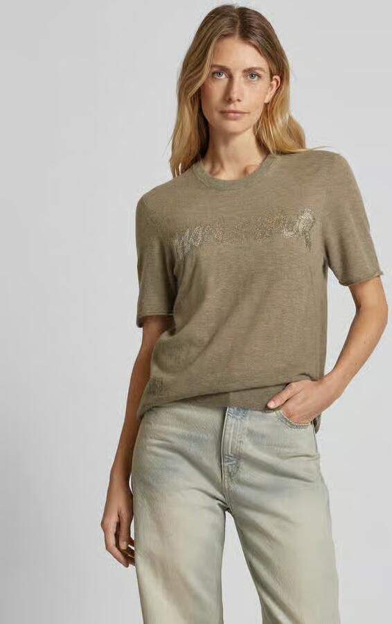 Zadig & Voltaire Gebreid kasjmier shirt met strass-steentjes model 'IDA' - Foto 4