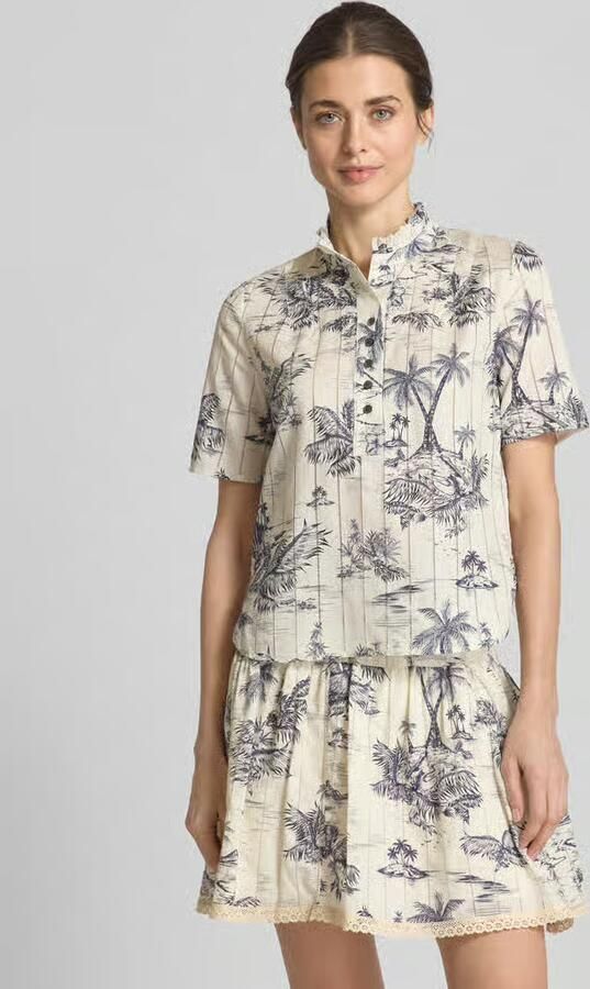Zadig&Voltaire Slim fit blouse met opstaande kraag model 'TOPHER' - Foto 2