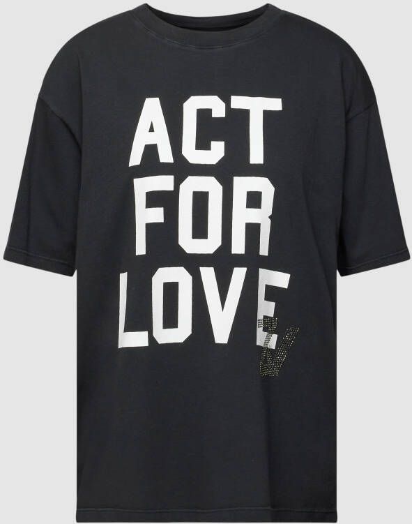 Zadig & Voltaire T-shirt met strass-steentjes model 'BROOXS ACT FOR LOVE'