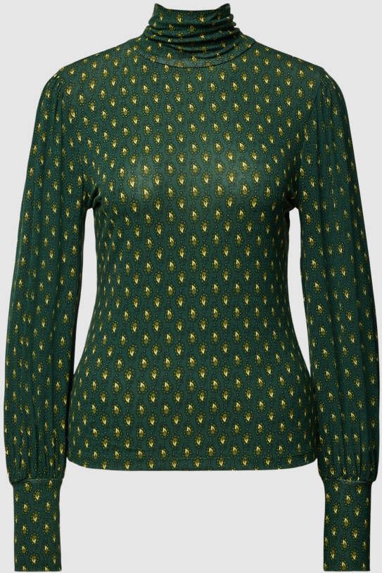 Zero Shirt met lange mouwen all-over motief en opstaande kraag