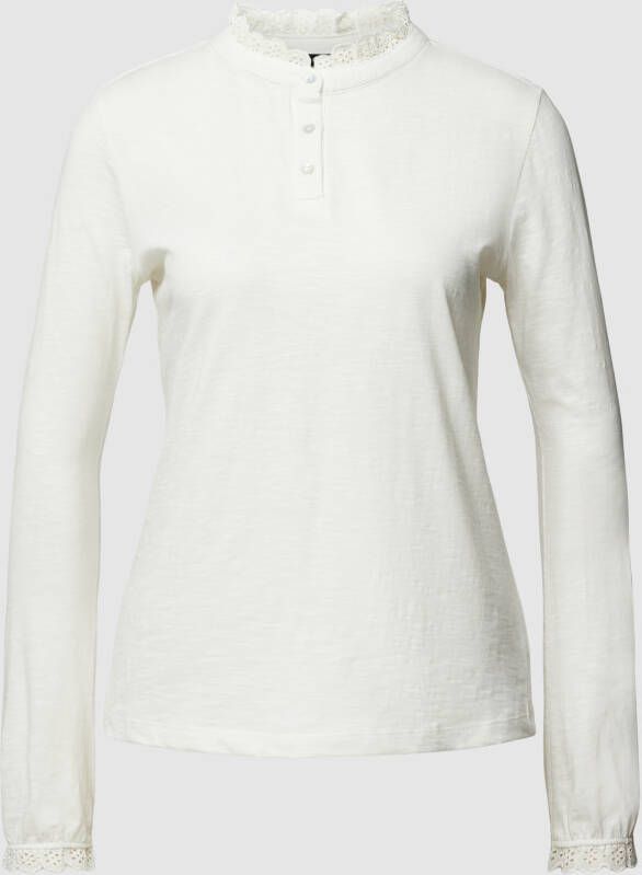 Zero Shirt met lange mouwen kant en korte knoopsluiting