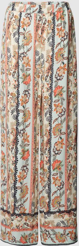 Zero Stoffen broek van viscose met all-over motief