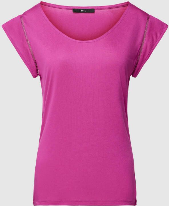 Zero T-shirt van viscose met boothals