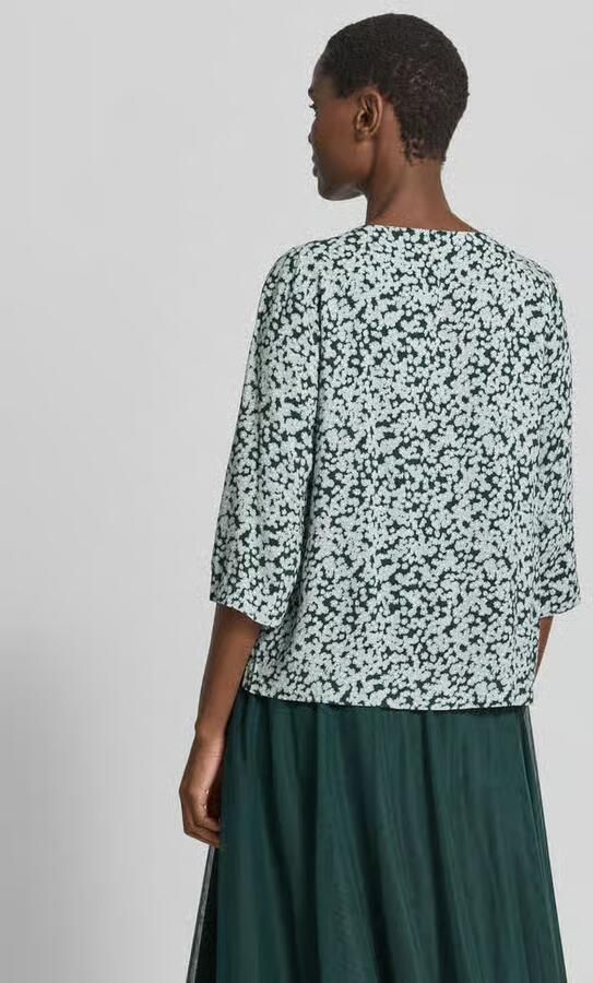 Zero Blouseshirt van viscose met 3 4-mouw
