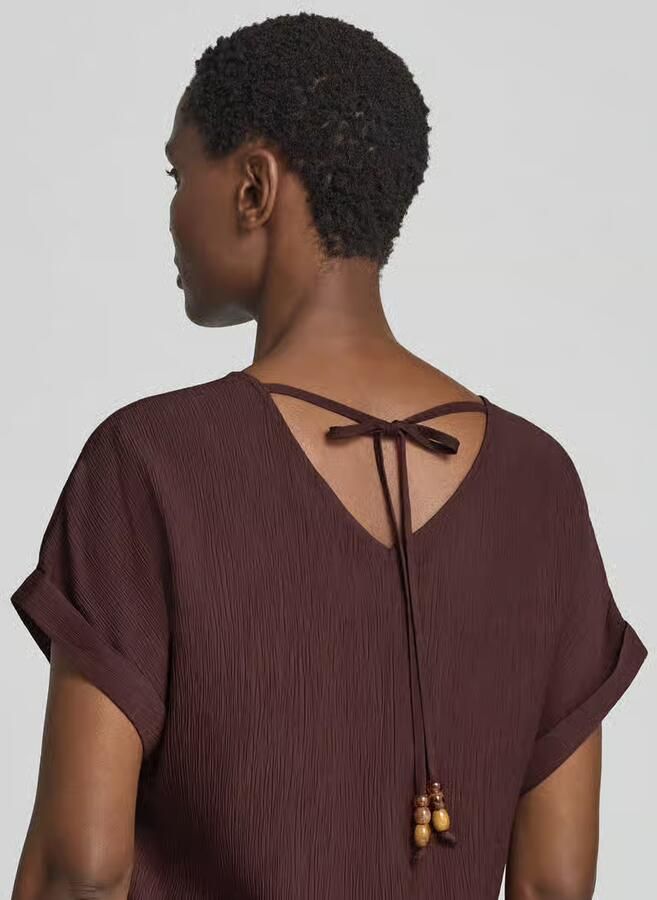 Zero Blouseshirt van viscosemix met gefixeerde mouwomslag - Foto 2
