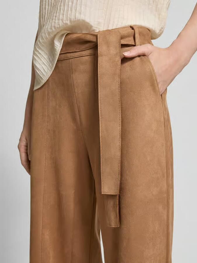Zero Broek in leerlook met strikceintuur - Foto 2