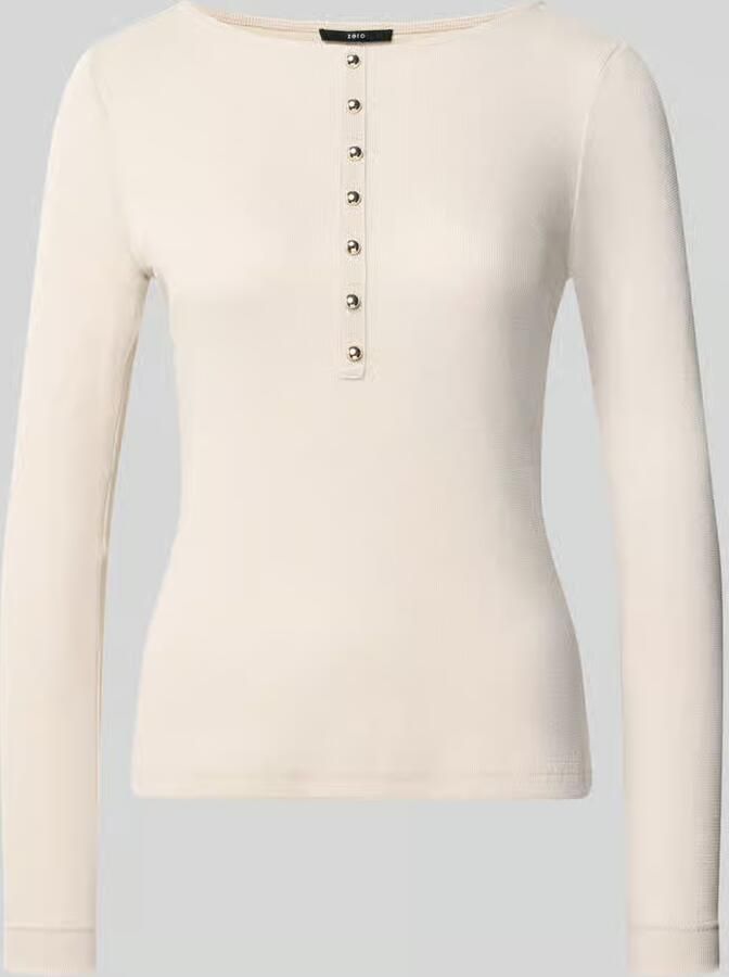 Zero Gebreid shirt met ronde hals en knooplijst