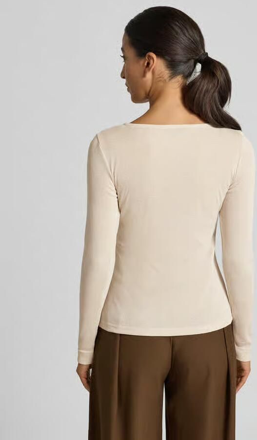 Zero Gebreid shirt met ronde hals en knooplijst - Foto 3