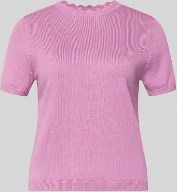 Zero Gebreid shirt met ronde hals met golvende zoom