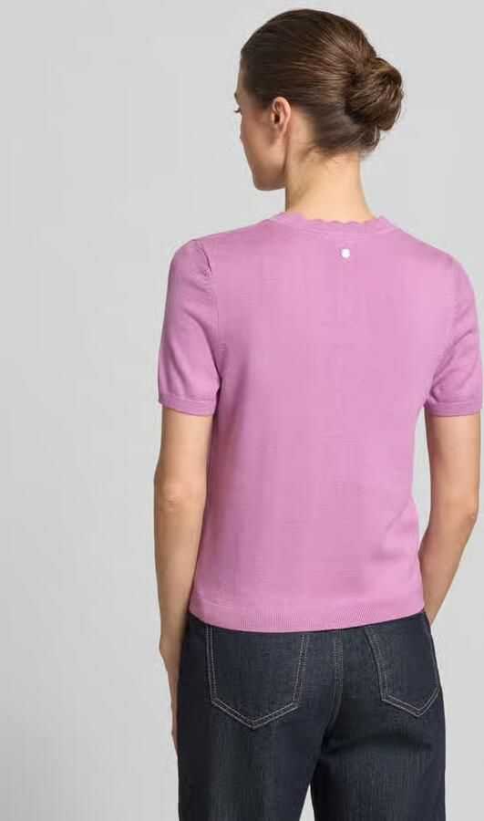 Zero Gebreid shirt met ronde hals met golvende zoom - Foto 2