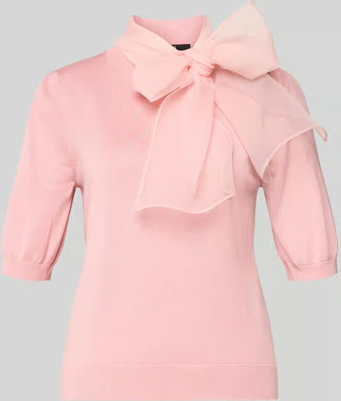 Zero Gebreid shirt met strik van chiffon - Foto 2