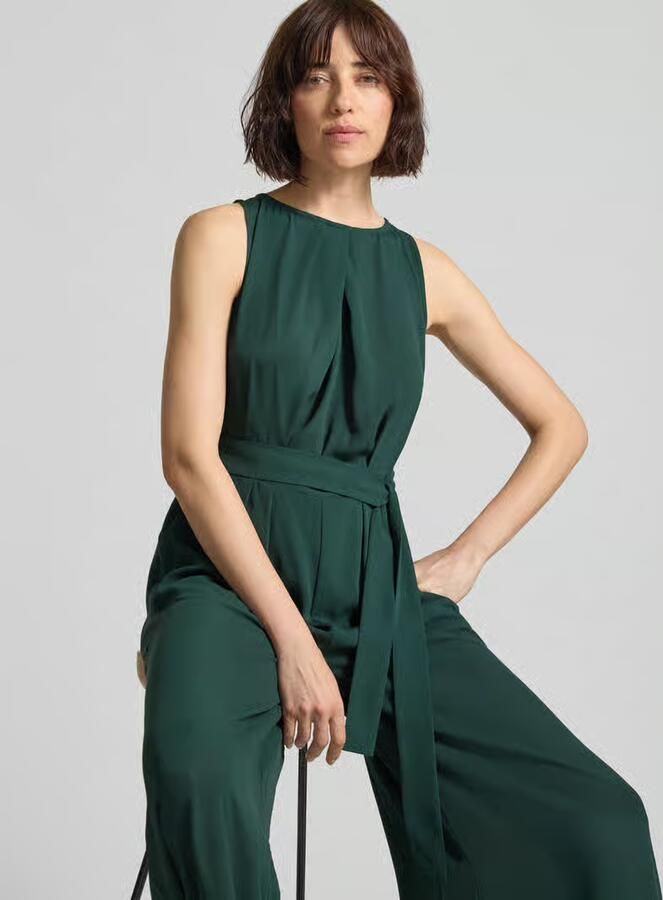 Zero Jumpsuit met strikceintuur en steekzakken