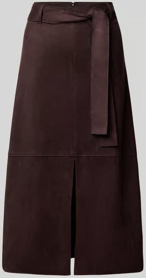 Zero Midirok in leerlook met strikceintuur