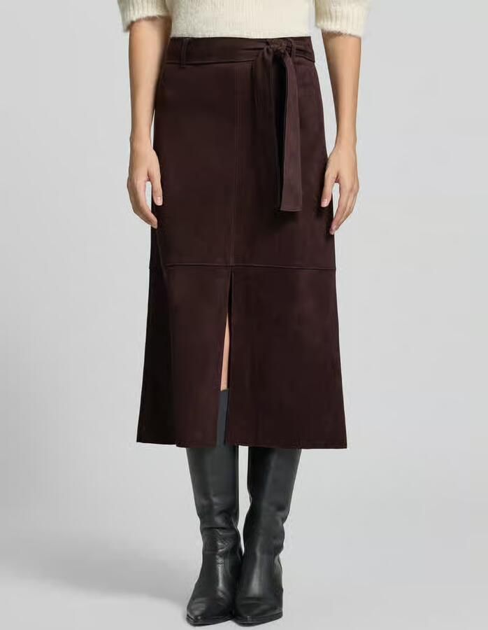Zero Midirok in leerlook met strikceintuur - Foto 2