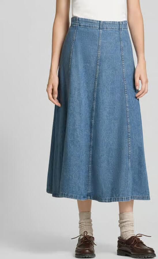 Zero Midirok van zuivere katoen in denimlook - Foto 2