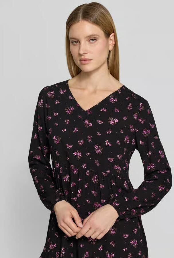 Zero mini-jurk van viscose met V-hals