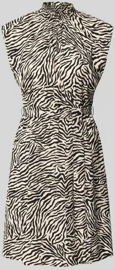 Zero Mini-jurk van zuivere viscose met all-over dierenprint