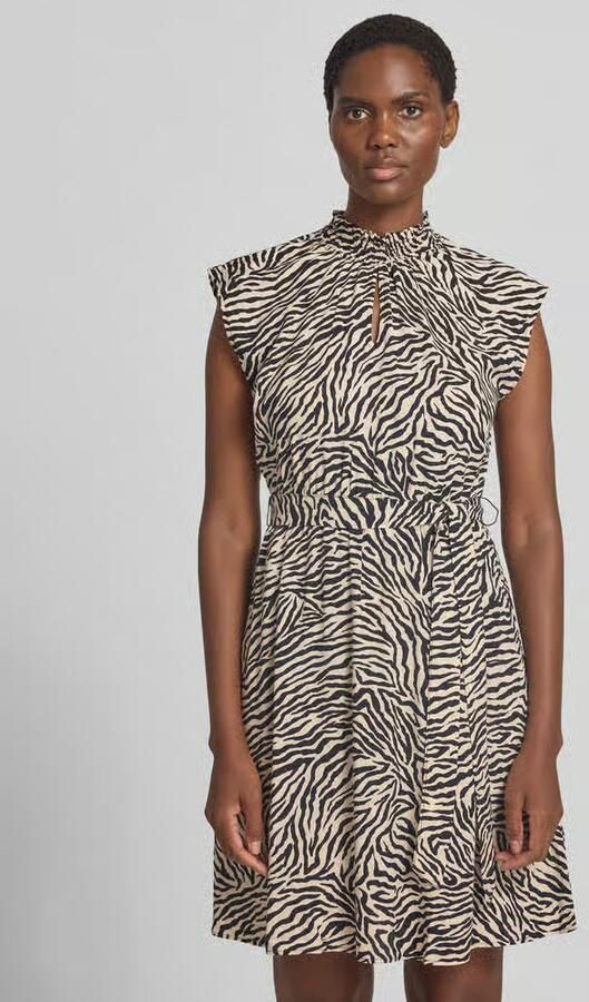 Zero Mini-jurk van zuivere viscose met all-over dierenprint - Foto 2