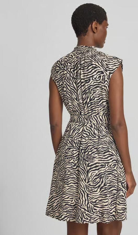 Zero Mini-jurk van zuivere viscose met all-over dierenprint - Foto 3