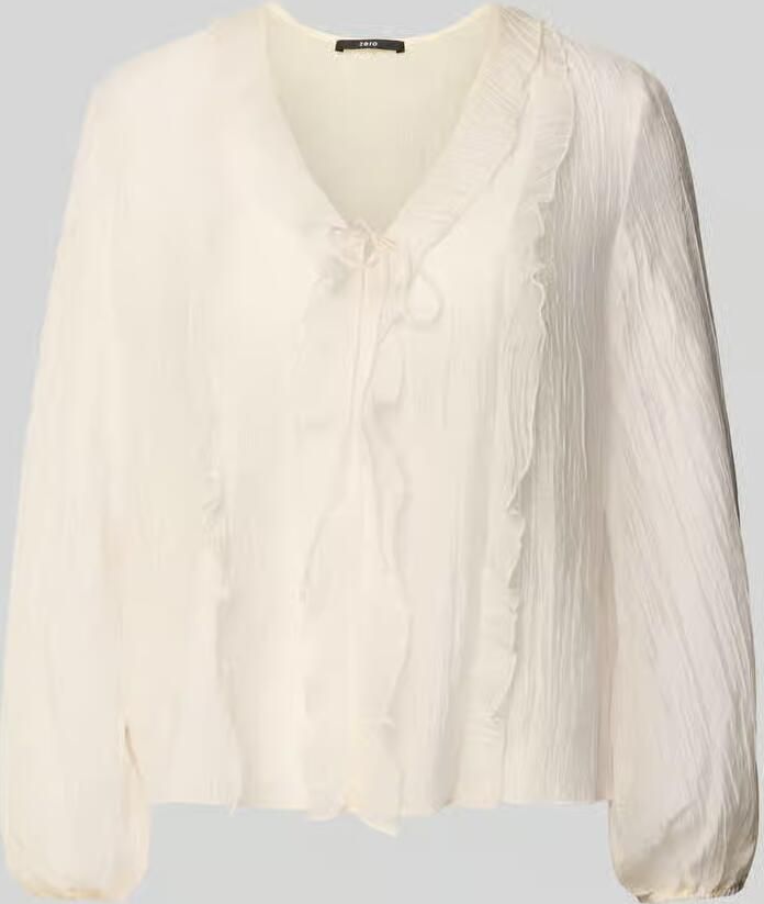 Zero Regular fit blouse met V-hals en vetersluiting - Foto 2