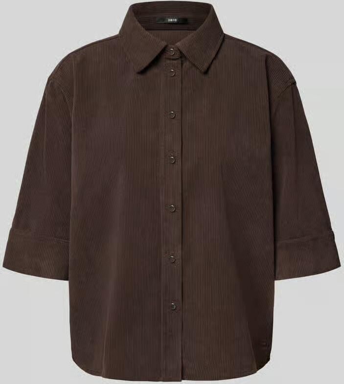 Zero Regular fit blouse van corduroy met 1 2-mouwen