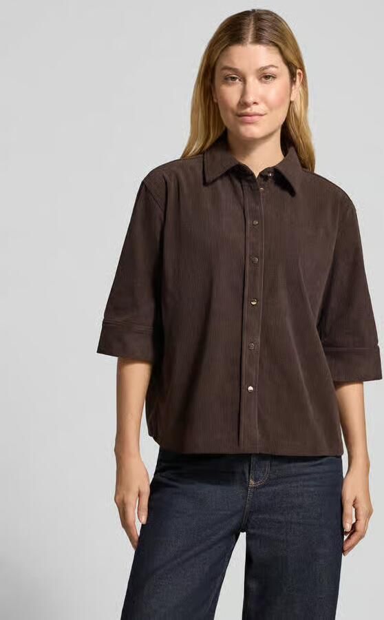 Zero Regular fit blouse van corduroy met 1 2-mouwen - Foto 2