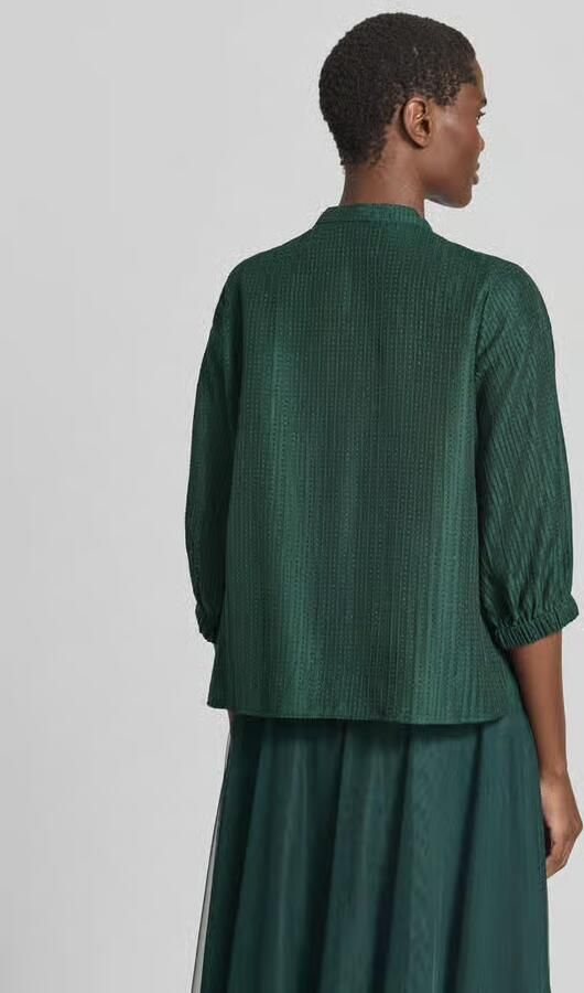 Zero regular fit blouse van mix van linnen en lyocell met 3 4-mouw