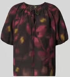 Zero Regular fit blouse van viscosemix met druppelvormige hals