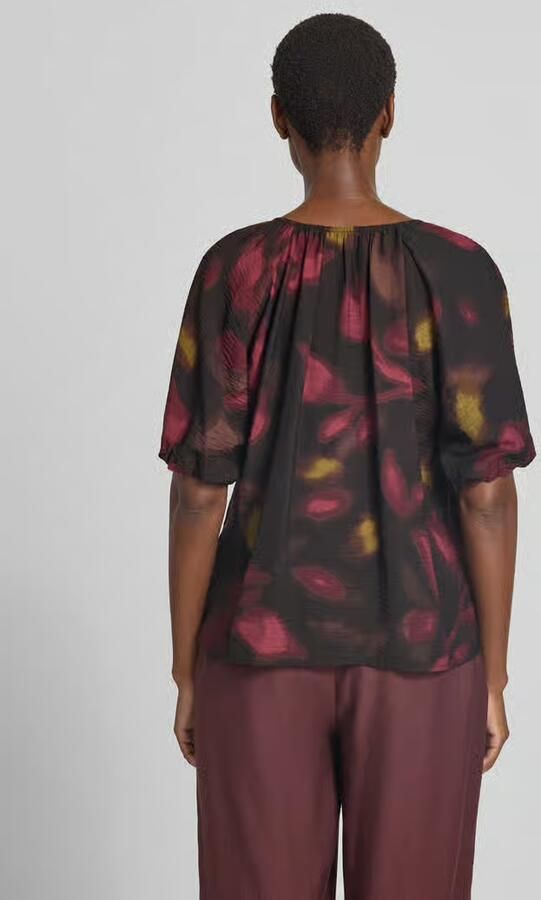 Zero Regular fit blouse van viscosemix met druppelvormige hals - Foto 2