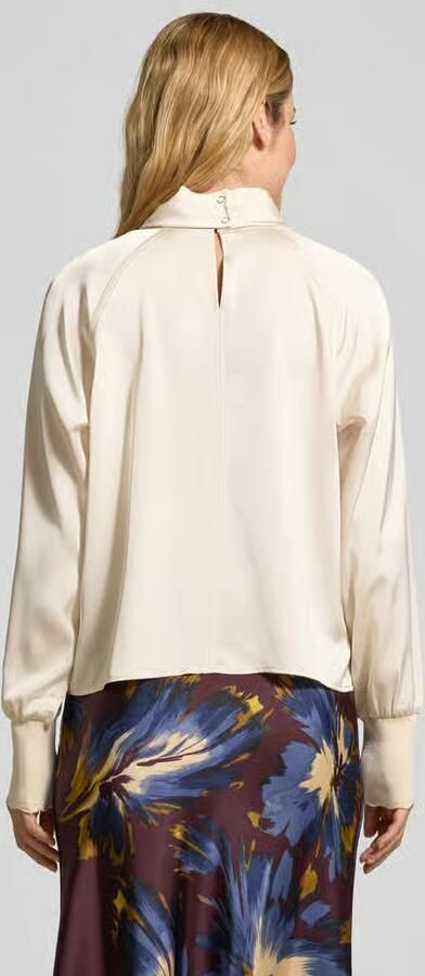 Zero Regular fit blouseshirt met opstaande kraag en knoopsluiting aan de achterkant - Foto 3
