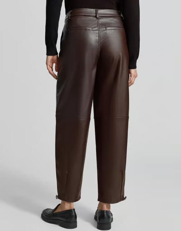 Zero Regular fit broek in leerlook met steekzakken - Foto 2