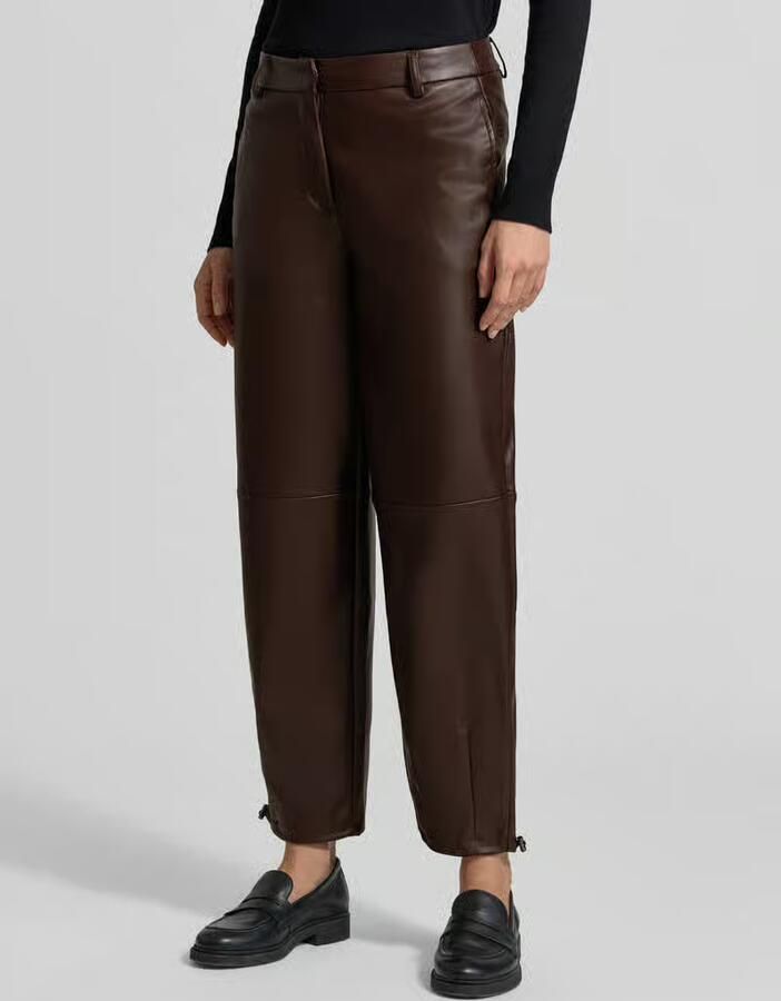Zero Regular fit broek in leerlook met steekzakken - Foto 3