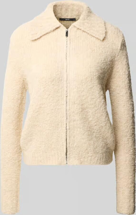 Zero Regular fit gebreid jack met platte kraag