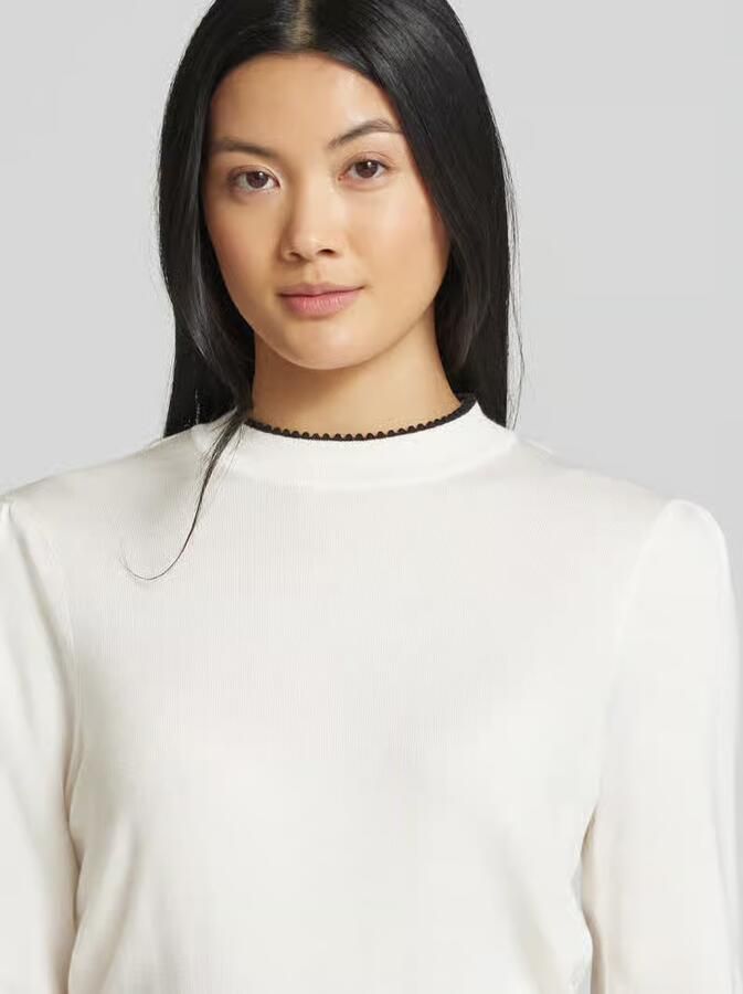 Zero Regular fit gebreide pullover van viscosemix met opstaande kraag - Foto 2