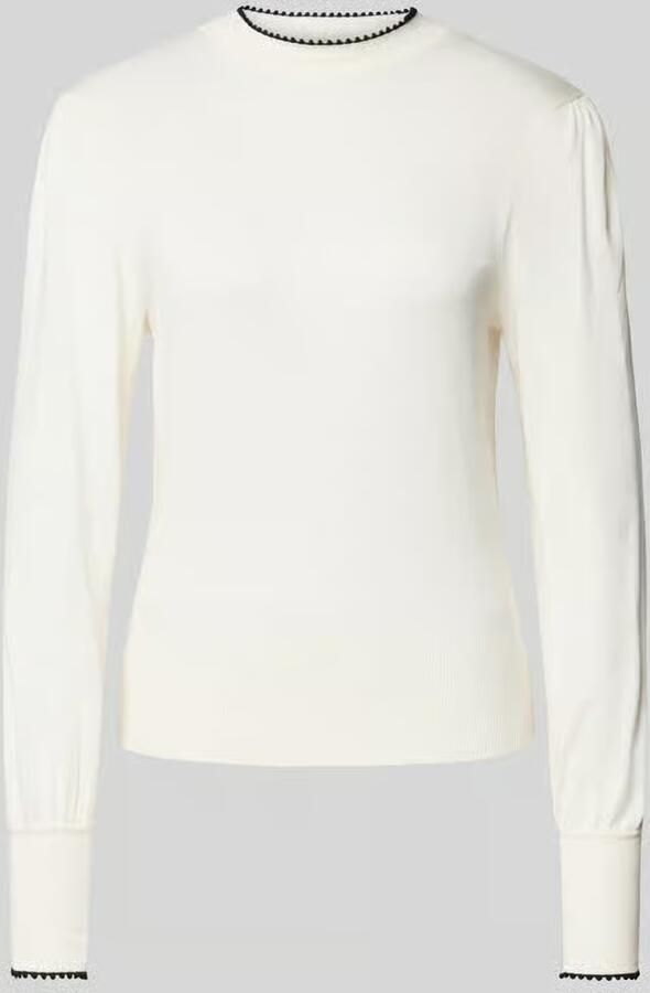 Zero Regular fit gebreide pullover van viscosemix met opstaande kraag