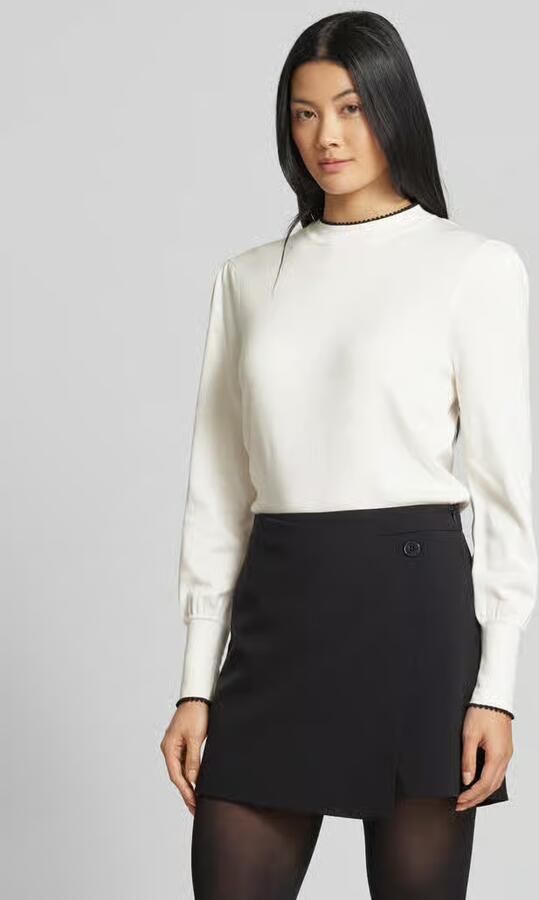 Zero Regular fit gebreide pullover van viscosemix met opstaande kraag - Foto 3