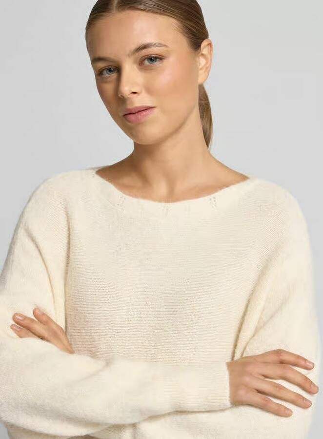 Zero Regular fit pullover in gebreide look met wol